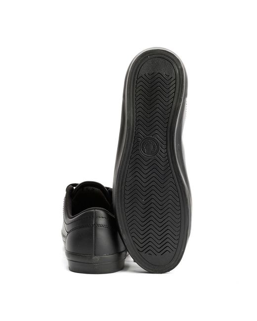 Fred Perry Black Baseline Leather Trainers for men