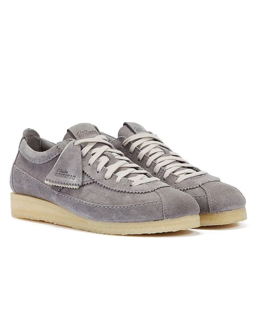 Clarks Gray Wallabee Tor Men's Steel Suede Shoes for men