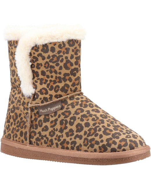 Ashleigh Zapatillas De Leopardo De Imitación De Piel Para Mujer Hush Puppies de color Brown