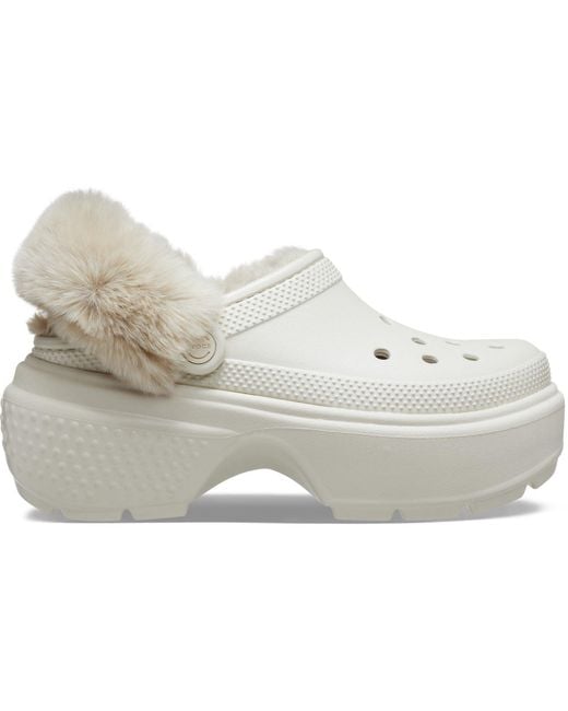 CROCSTM White Stomp Lined Clog; Stucco