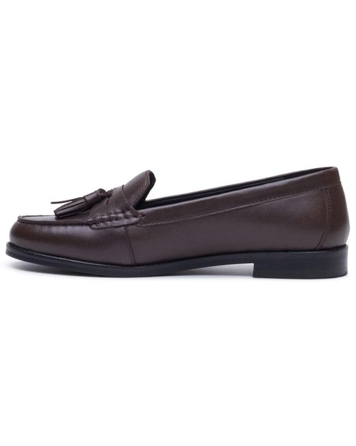 Hush Puppies Blue Connie Leather Chocolate Loafers