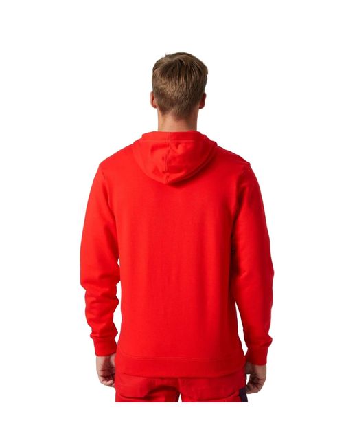Helly Hansen Red Manchester Cotton Hooded Sweatshirt for men