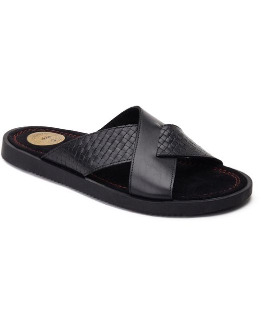 Base London Black Astro Leather Men's Sandals for men