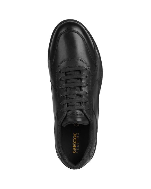 Geox Black U Spherica Ec12 Leder Rindsleder Vollnarben Herren Sportschuhe