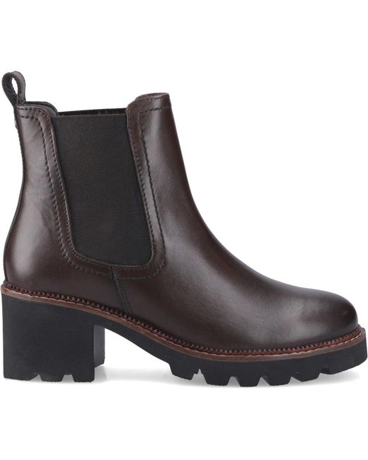 Hush Puppies Brown Gaia Leather Chocolate Heeled Chelsea Boots