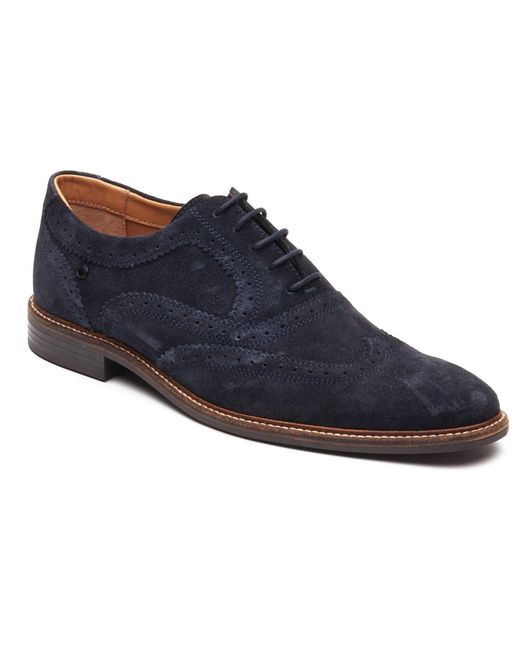 Base London Blue Clarence Brogue Leather Brogues Shoes for men