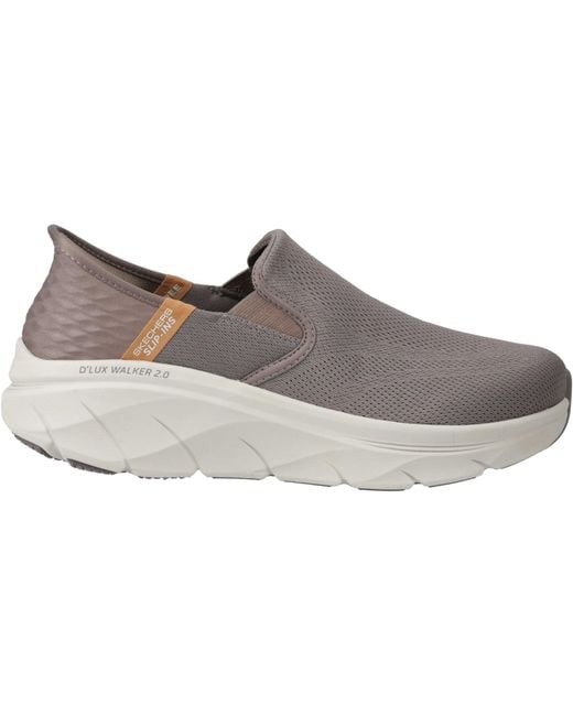 Skechers Gray D'Lux Walker 2.0 232463Ww-Brn Slip On Shoes for men