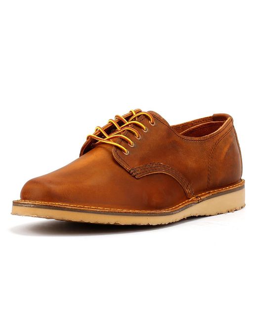 Red Wing Brown Wing 3604 Weekender Oxford Rough & Tough Leather Copper Lace-Up Shoes for men