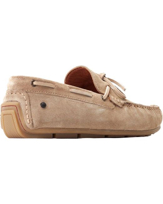Base London Natural Brooks Leather Sand Loafers for men
