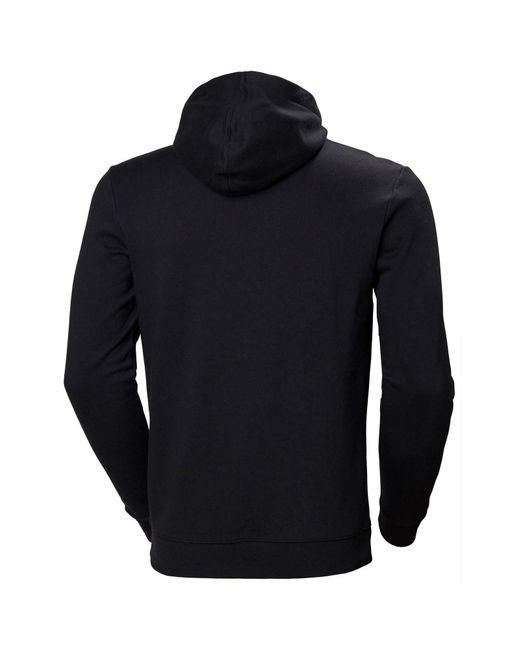 Helly Hansen Black Manchester Zip Cotton Hooded Sweatshirt for men