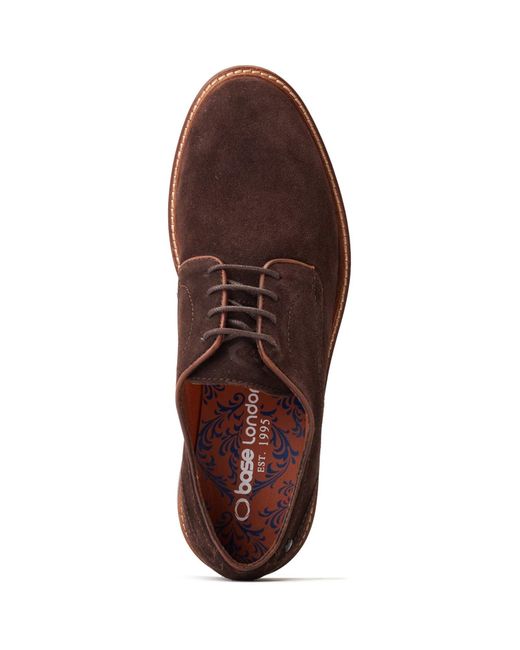 Base London Brown Mawley Leather Burnt Oxford Shoes for men