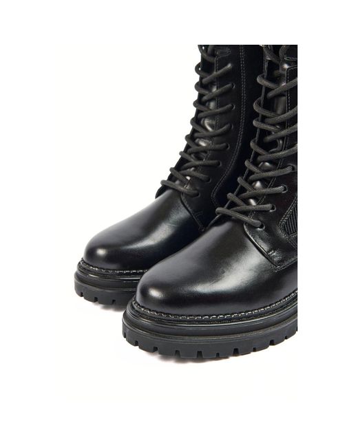Pod Black Polly Leather/Textile Boots