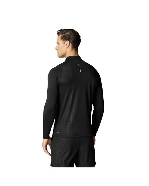 Castore Black Adapt 1/4 Zip Top Polyester Activewear T-Shirts for men