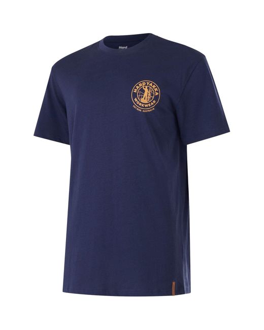Hard Yakka Blue Heritage Icon Cotton T-Shirt for men
