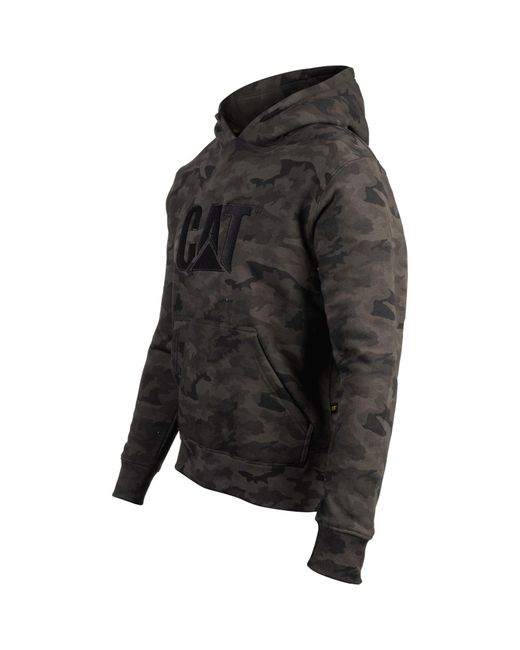 Caterpillar Green Trademark Cotton Hooded Sweatshirt for men