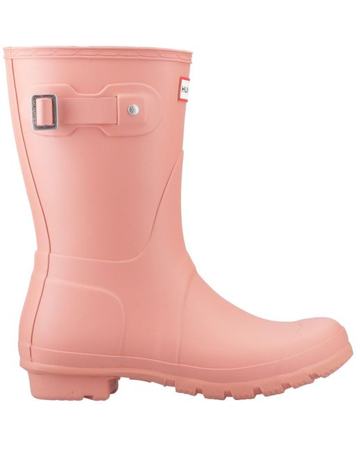 Hunter Pink Original Short Boot Rubber Terracotta Wellington Boots