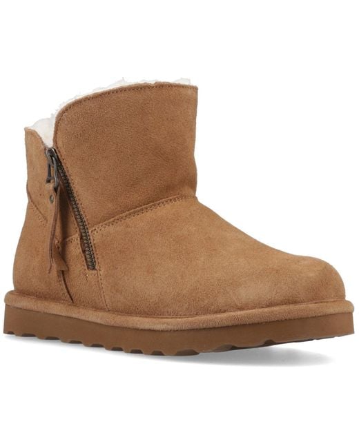 BEARPAW Brown Magnolia Suede Hickory Winter Ankle Boots
