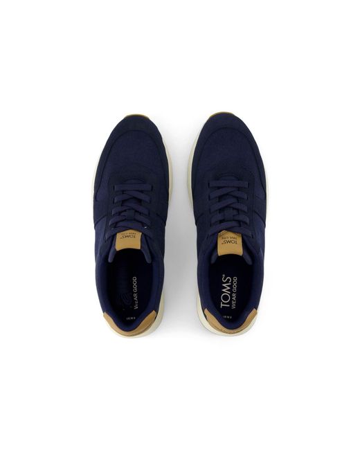 TOMS Blue Trvl Lite Retro Leather Trainers for men