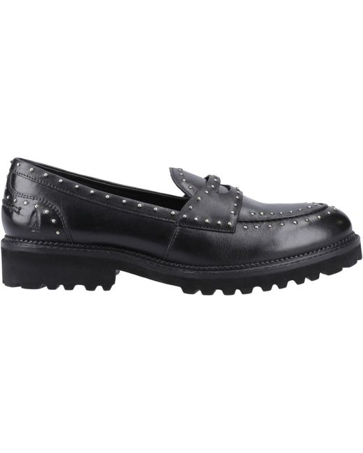 Hush Puppies Black Genie Leather Standard Loafers
