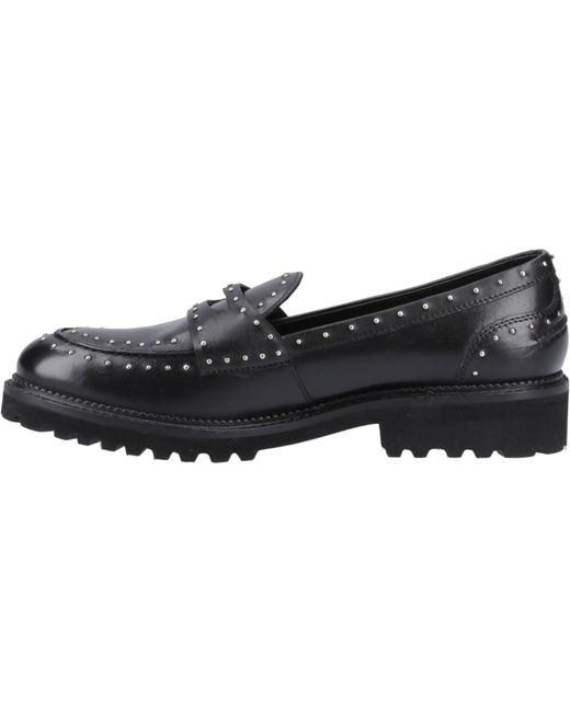 Hush Puppies Black Genie Leather Standard Loafers