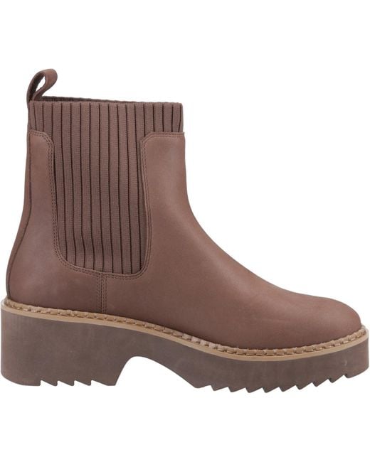 TOMS Brown Millie Leather Oak Heeled Ankle Boots
