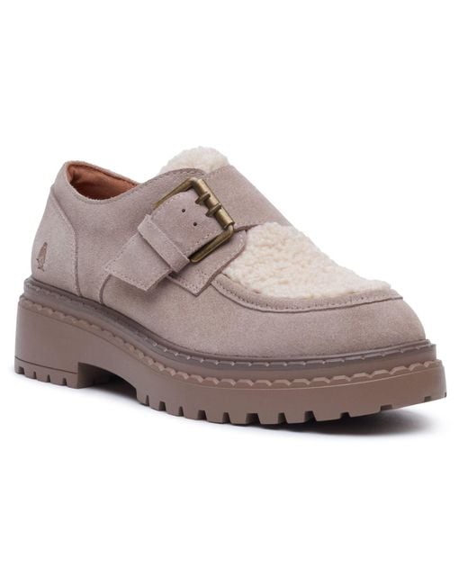 Hush Puppies Gray Orla Monk Leather Taupe Loafers