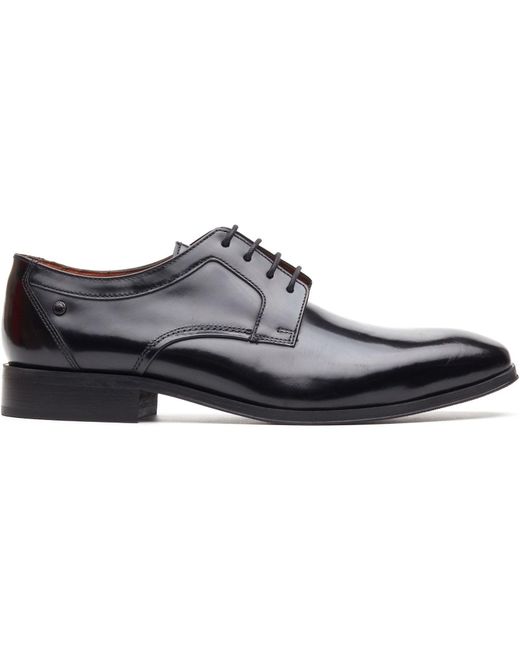 Base London Black Dome Lace Up Leather Hi Shine Lace-Up Shoes for men