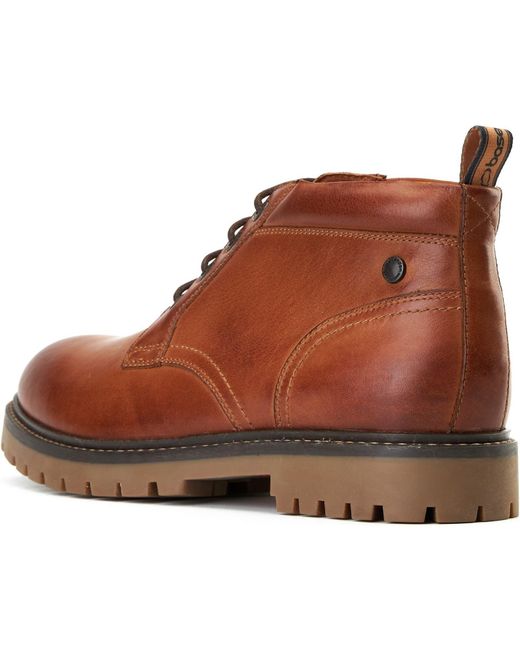 Base London Brown Cobalt Leather Ankle Boots