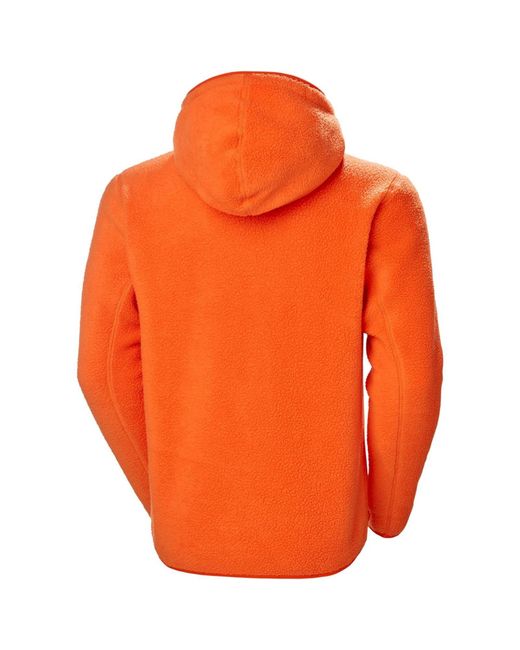 Helly Hansen Orange Heritage Pile Hoodie Fleece Jacket for men