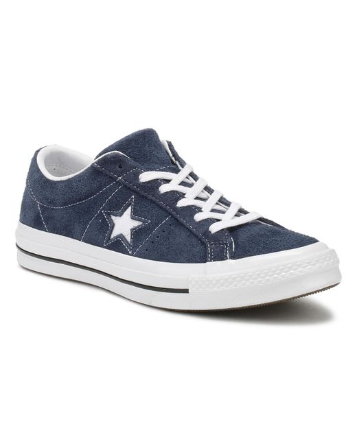 Converse One Star Navy Premium Suede Ox Trainers in Blue for Men | Lyst UK