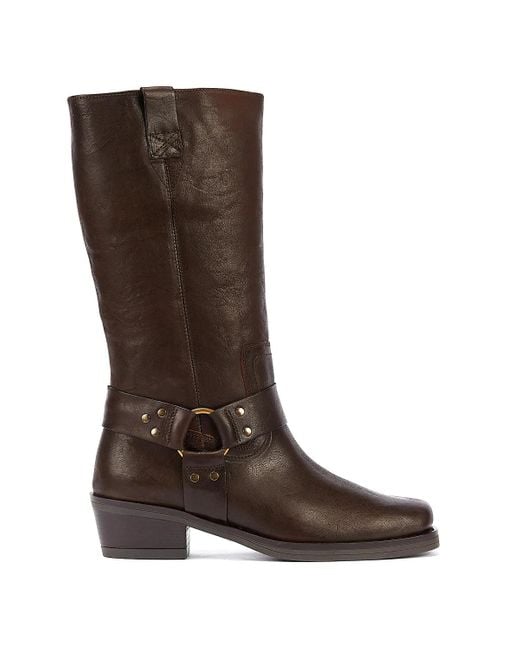 Bronx Brown Trig-ger Harness Waxy Leather Women's Boots