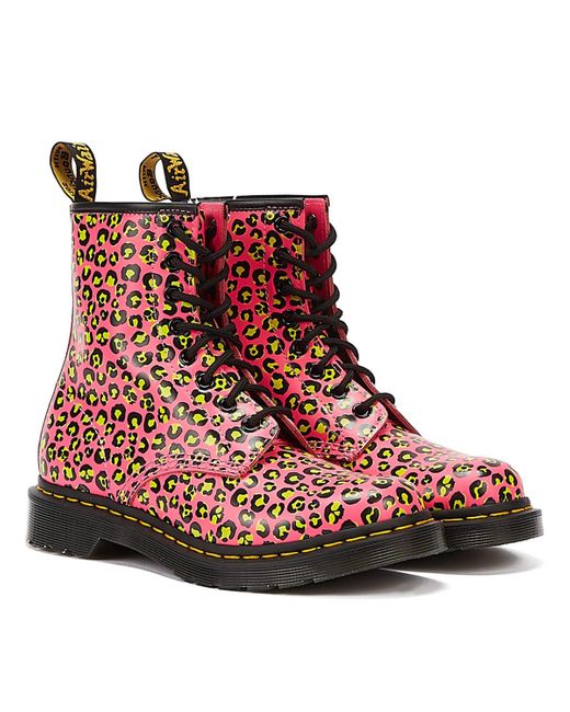 Dr. Martens Red Loud Leopard Smooth Clash Pink stiefel