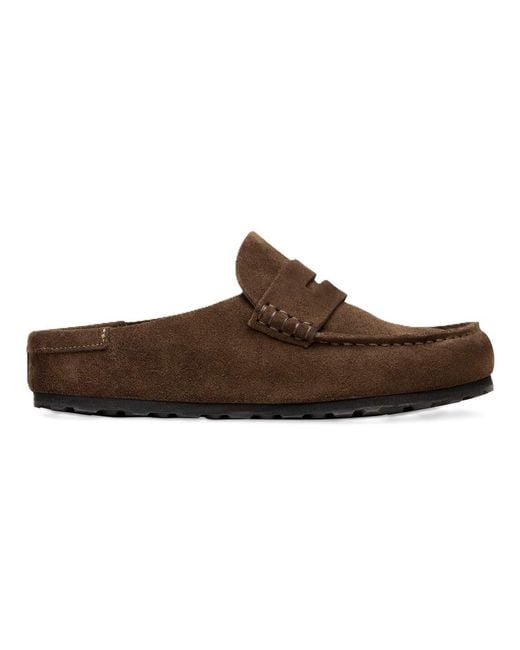 Birkenstock Brown Naples Suede Carafe Regular Clogs