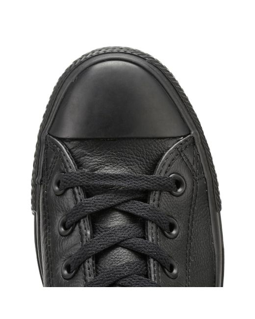 converse black all star ox leather trainers