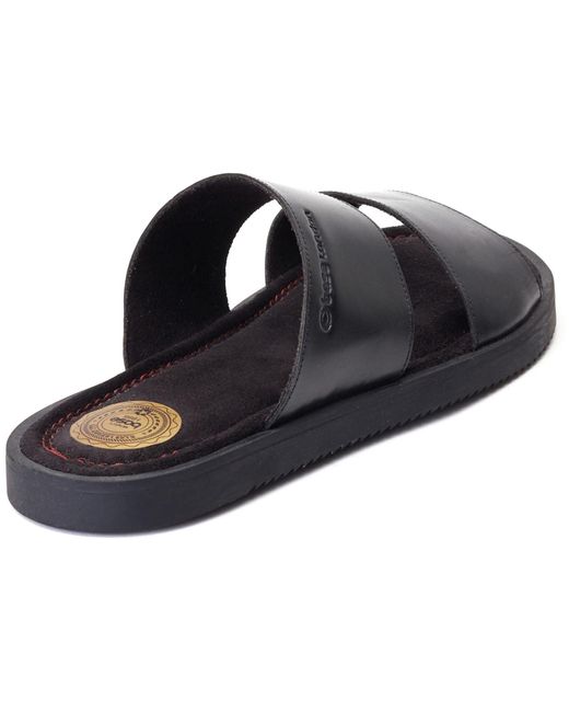 Base London Black Maven Leather Sandals for men
