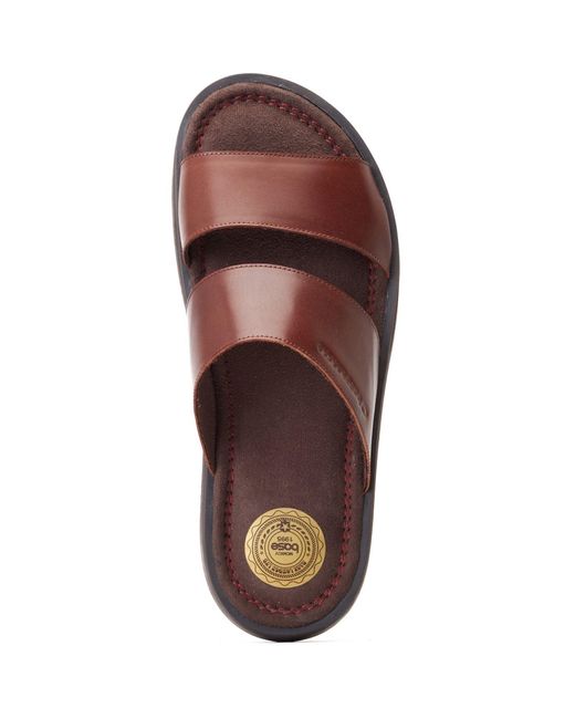 Base London Brown Maven Leather Burnt Sandals for men