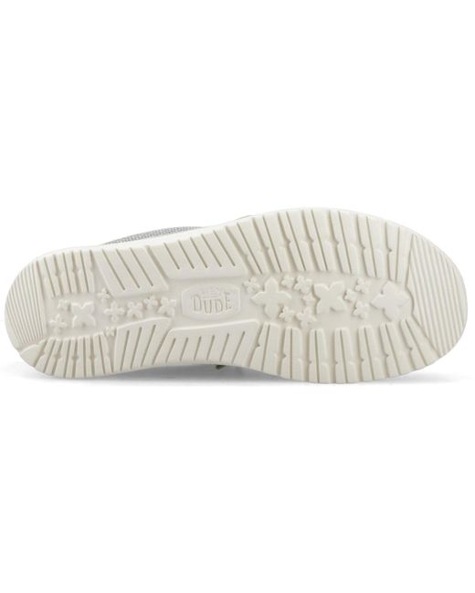 HeyDude Gray Wally Braided Polyester Flannel/ Moccasins Shoes for men