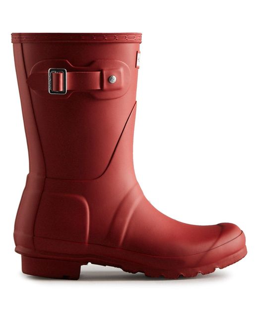 Hunter Red Matt Original Short Wellington Boots