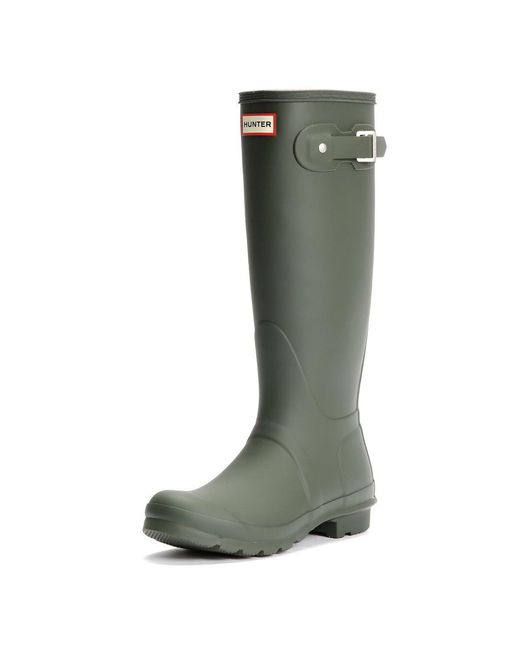 Hunter Green Original Tall Rubber Dark Wellington Boots