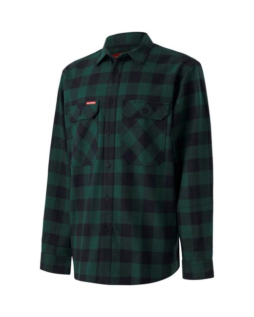 Hard Yakka Green Long Sleeve Check Flannel Cotton Casual Shirt for men