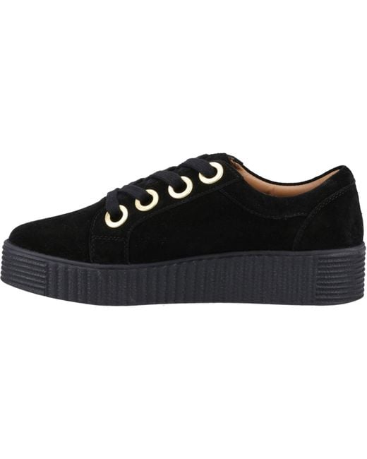 Hush Puppies Black Tamsin Suede Trainers