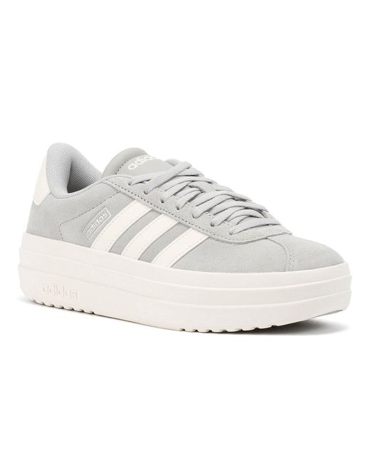 Adidas White Vl Court Bold Sneaker Aus Leder
