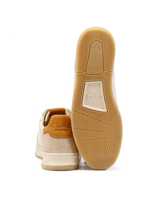 CLAE White Haywood Fog Leather Safari Trainers for men