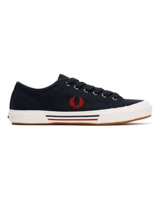 Fred Perry Black B708 Vintage Tennis Canvas Trainers for men