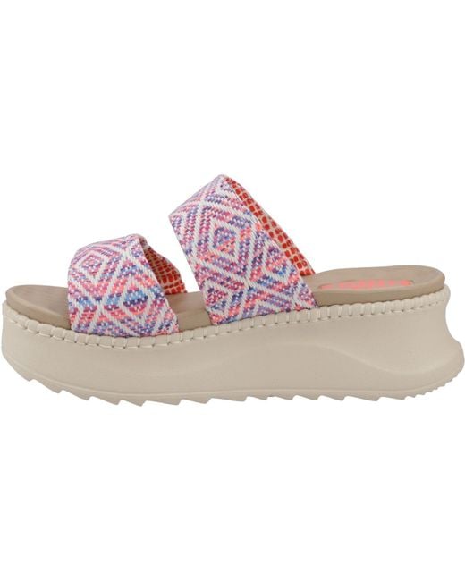 HeyDude Pink Delray Slide Surf Baja Synthetic Blend /Multi Sandals