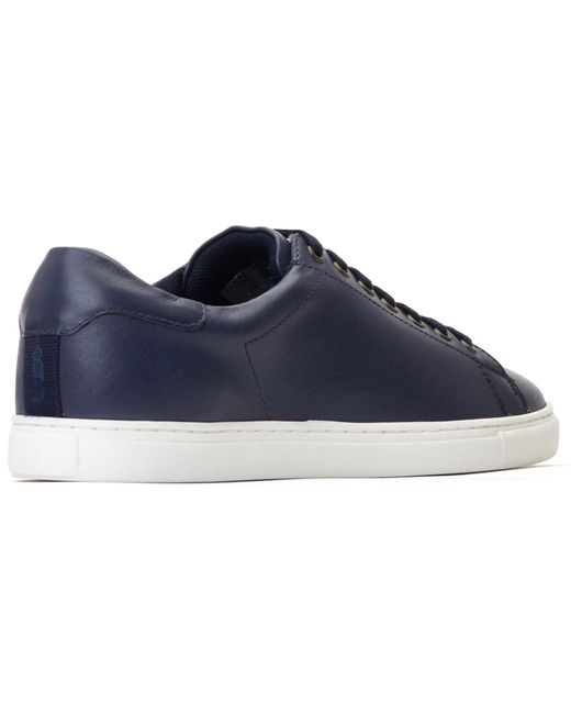 Base London Blue Tucker Leather Trainers for men