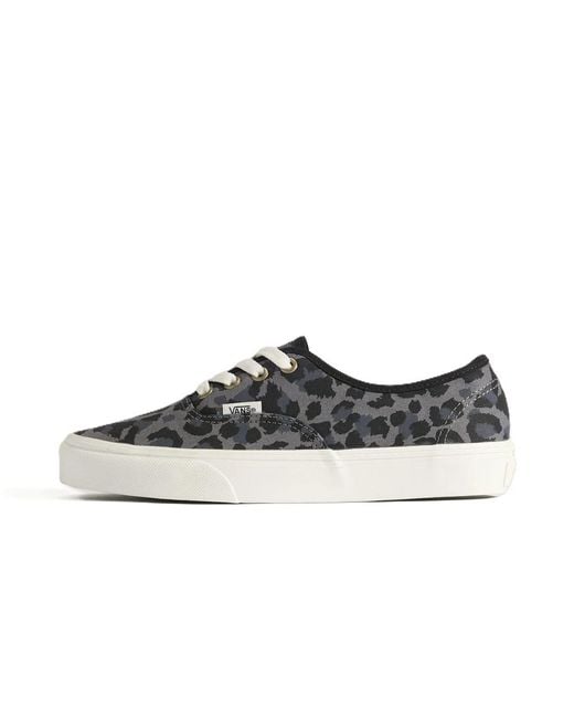 Vans Black Authentic Canvas Leopard/Pewter Trainers