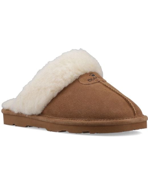 BEARPAW Brown Loki Ii Suede Hickory Slippers