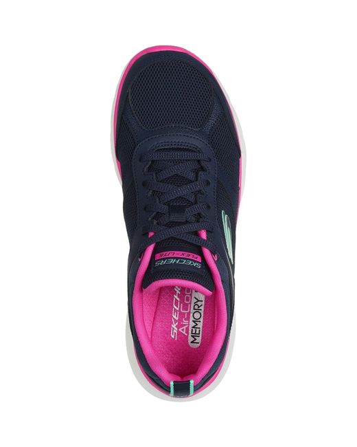 Flex Appeal 5.0 Fresh Touch Sneakers Da Donna In Pelle Blu Scuro/Rosso Acceso - EUR 36 di Skechers in Blue