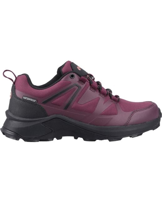 Cotswold Purple Horton Low Textile Burgundy Hiking Shoes